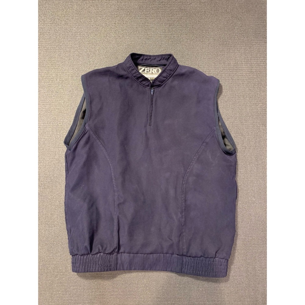Vintage Zero Restriction Vest Men's M Blue Golf Vest 1/4 Zip Pullover‎ USA Made